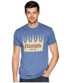 The Original Retro Brand Vintage Heathered Hamms Beer Tee (heather Cobalt) Men's T Shirt