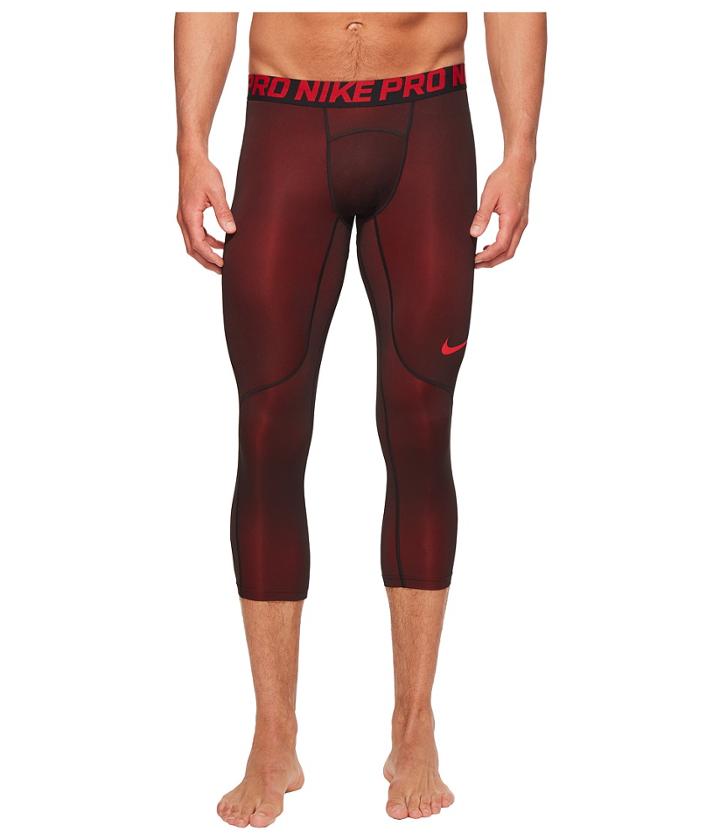 Nike Pro Colorburst 3/4 Tight (university Red/black) Men's Casual Pants