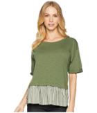 Sanctuary Skye Lace Back Mixed Tee (cadet/cadet Stripe) Women's T Shirt