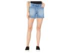 Per Se 5 Five-pocket Zip Denim Shorts (light Wash) Women's Shorts