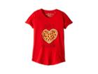 The Original Retro Brand Kids Pizza Is My Valentine Slub Crew Neck Tee (big Kids) (red) Girl's T Shirt
