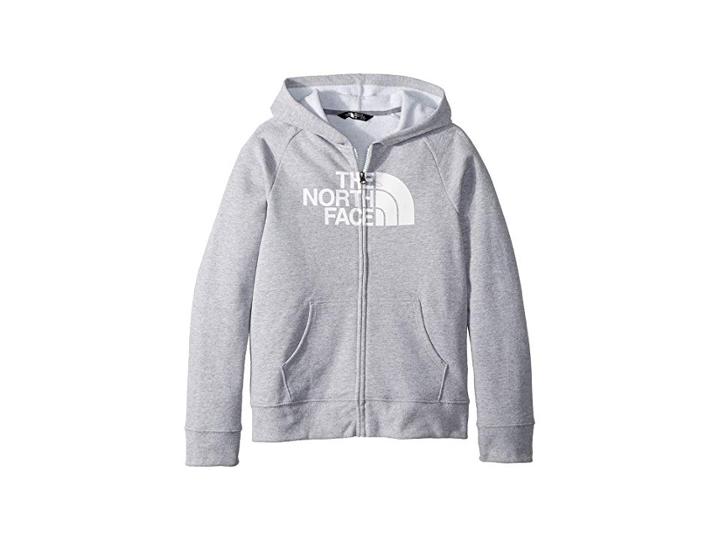 The North Face Kids Logowear Full Zip Hoodie (little Kids/big Kids) (tnf Light Grey Heather/tnf White) Girl's Sweatshirt
