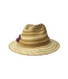 San Diego Hat Company Pbf7320os Fedora W/ Paper Pattern And Triple Poms (natural) Caps