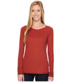 The North Face Long Sleeve Campground Knit Top (barolo Red) Women's Long Sleeve Pullover