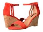 Tahari Farce (coral Suede/cork) Women's Wedge Shoes