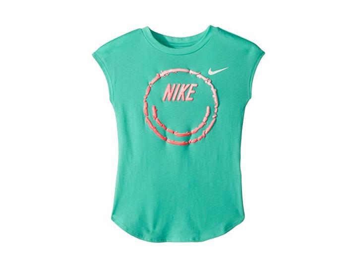 Nike Kids Liquid Smiley Short Sleeve Tee (little Kids) (mint) Girl's T Shirt
