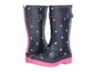 Joules Kids Printed Welly Rain Boot (toddler/little Kid/big Kid) (navy Acorn Dot) Girls Shoes