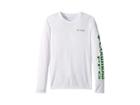 Columbia Kids Terminal Tackletm L/s Tee (little Kids/big Kids) (white/clean Green) Boy's Long Sleeve Pullover