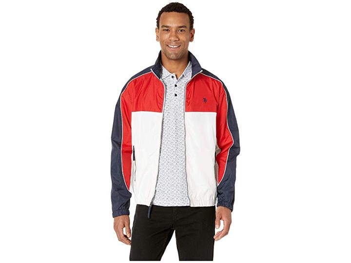 U.s. Polo Assn. Color Block Windbreaker (classic Navy) Men's Clothing