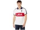 U.s. Polo Assn. Color Block Usa Pique Polo (white) Men's Clothing