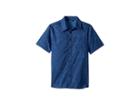 The North Face Kids Short Sleeve Pursuit Top (little Kids/big Kids) (cosmic Blue Distressed Denim Print/tnf Red (prior Season)) Boy's Short Sleeve ...