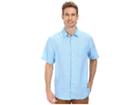 Tommy Bahama Sea Glass Breezer S/s Camp Shirt (blue Yonder) Men's Clothing
