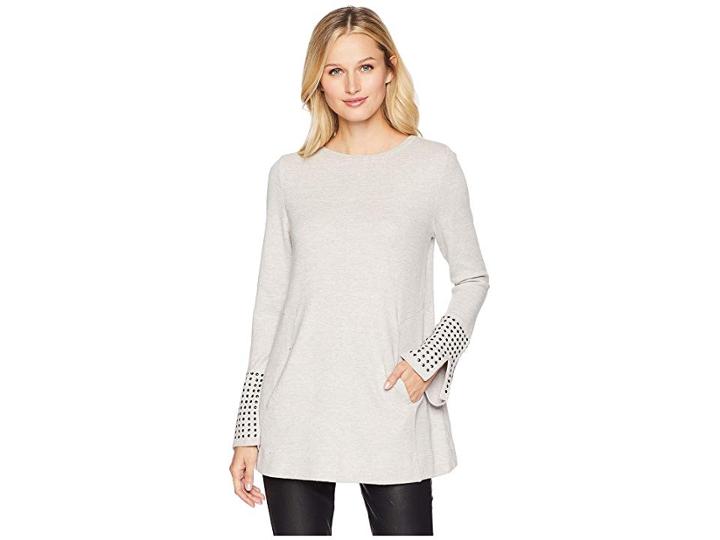Nic+zoe Grommet Cuff Top (frost) Women's Clothing