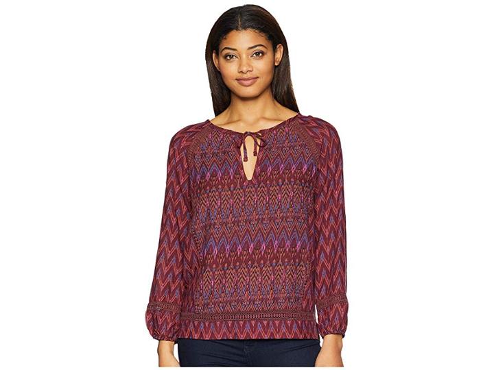 Prana Tacana Top (black Cherry Laurel) Women's Long Sleeve Pullover