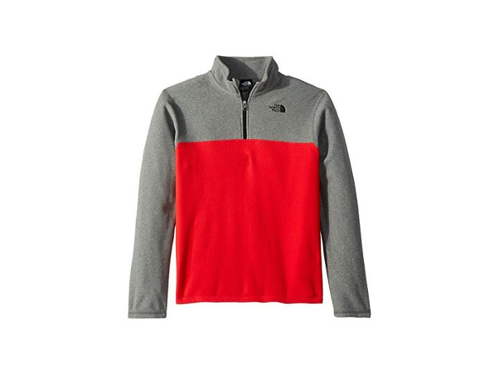 The North Face Kids Glacier 1/4 Zip (little Kids/big Kids) (tnf Red/tnf Medium Grey Heather) Boy's Sweatshirt
