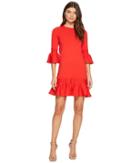 Ted Baker Tynia Peplum Sleeve Knitted Dress (bright Red) Women's Dress