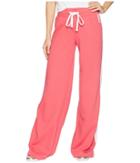 Juicy Couture Fleece Wide Leg Pants (claret Red/white) Women's Casual Pants