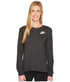 Nike Sportswear Gym Classic Crew (black Heather/sail) Women's Sweatshirt