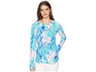 Lilly Pulitzer Upf 50+ Luxletic Delaynee Meryl Nylon Half Zip (multi Jet Stream) Women's Swimwear