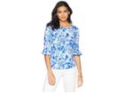 Lilly Pulitzer Waverly Ruffle Top (royal Purple Pretty Peas) Women's Clothing