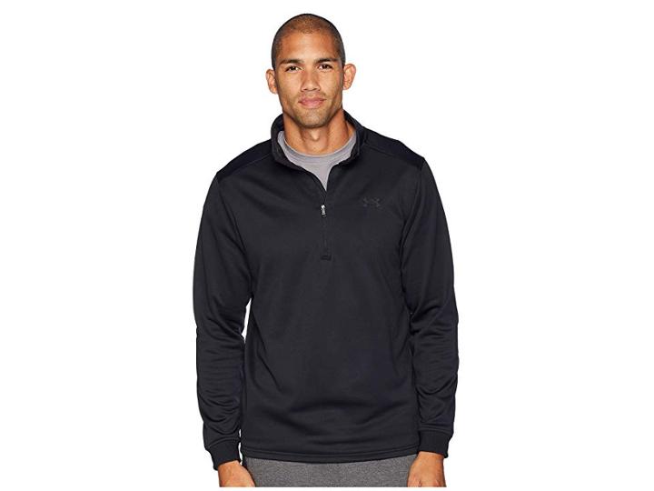 Under Armour Armour Fleece 1/2 Zip (black/black) Men's Clothing