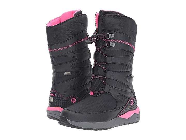 Merrell Kids Artic Blast Waterproof Tall Boot (toddler/little Kid) (black/pink Wpf Synthetic) Girls Shoes