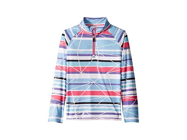 Spyder Kids Limitless Ribbon Dancer Zip T-neck (big Kids) (white/taffy Pink) Girl's Long Sleeve Pullover