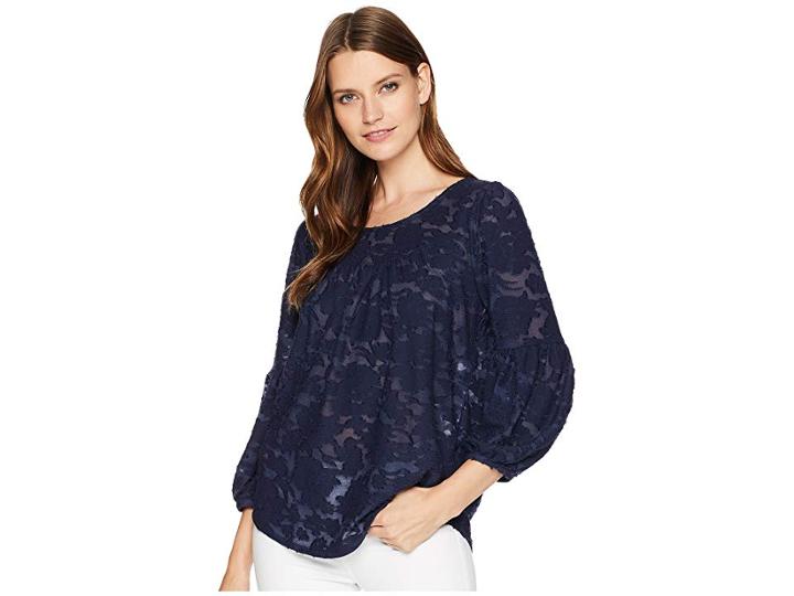 Lucky Brand Peasant Top (american Navy) Women's Blouse