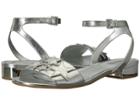 Michael Michael Kors Lexie Flat Sandal (silver Metallic Nappa/metallic Snake) Women's Sandals