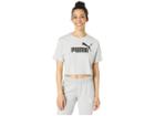 Puma Ess+ Cropped Logo Tee (light Grey Heather) Women's T Shirt