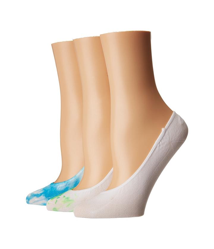 Hue Tie Dyed Hidden Liner 3-pair Pack (neon Blue Pack) Women's No Show Socks Shoes