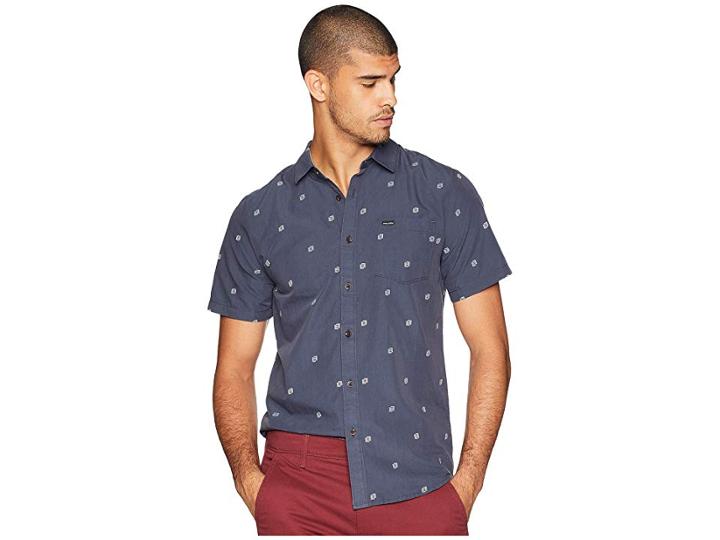 Volcom Frequency Dot Short Sleeve (midnight Blue) Men's Clothing
