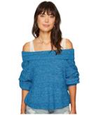 Free People Edessa Pullover (blue) Women's Long Sleeve Button Up
