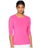 Adidas Advantage 3/4 Sleeve Tee (shock Pink) Women's T Shirt