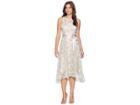 Tahari By Asl Embroidered Midi Dress (silver/champagne) Women's Dress