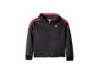Adidas Kids Poly Fleece Jacket (big Kids) (black/bright Pink) Girl's Coat