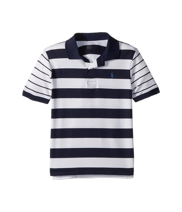 Polo Ralph Lauren Kids Moisture-wicking Polo Shirt (little Kids/big Kids) (newport Navy) Boy's Clothing