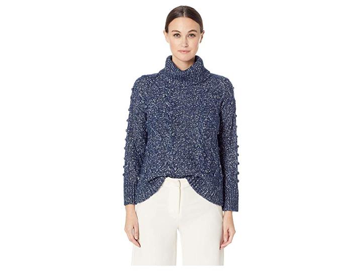 Kate Spade New York Broome Street Chunky Cable Sweater (adriatic Blue) Women's Sweater