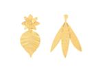 Tory Burch Hammered Metal Leaf Earrings (shiny Brass) Earring