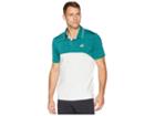 Adidas Golf Ultimate Heather Blocked Polo (noble Green/grey One Heather) Men's Clothing