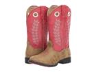 Roper Kids Hole In The Wall (toddler/little Kid) (tan Faux Leather Vamp Red Shaft) Cowboy Boots