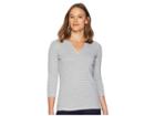 Royal Robbins Kickback Split Henley (light Pewter Stripe) Women's Long Sleeve Pullover