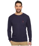 U.s. Polo Assn. Long Sleeve Crew Neck Pocket T-shirt (classic Navy) Men's Clothing