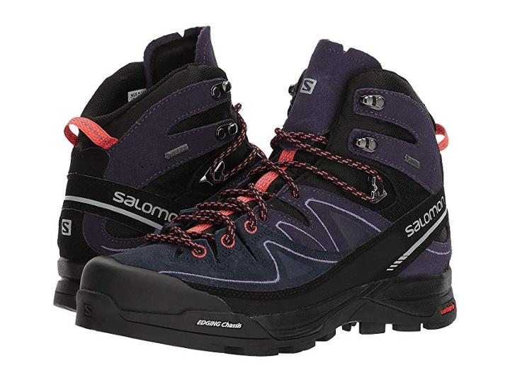Salomon X Alp Mid Ltr Gtx (black/nightshade Grey/coral Punch) Women's Shoes
