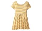 Fiveloaves Twofish Skater Stripe Dress (big Kids) (mustard) Girl's Dress