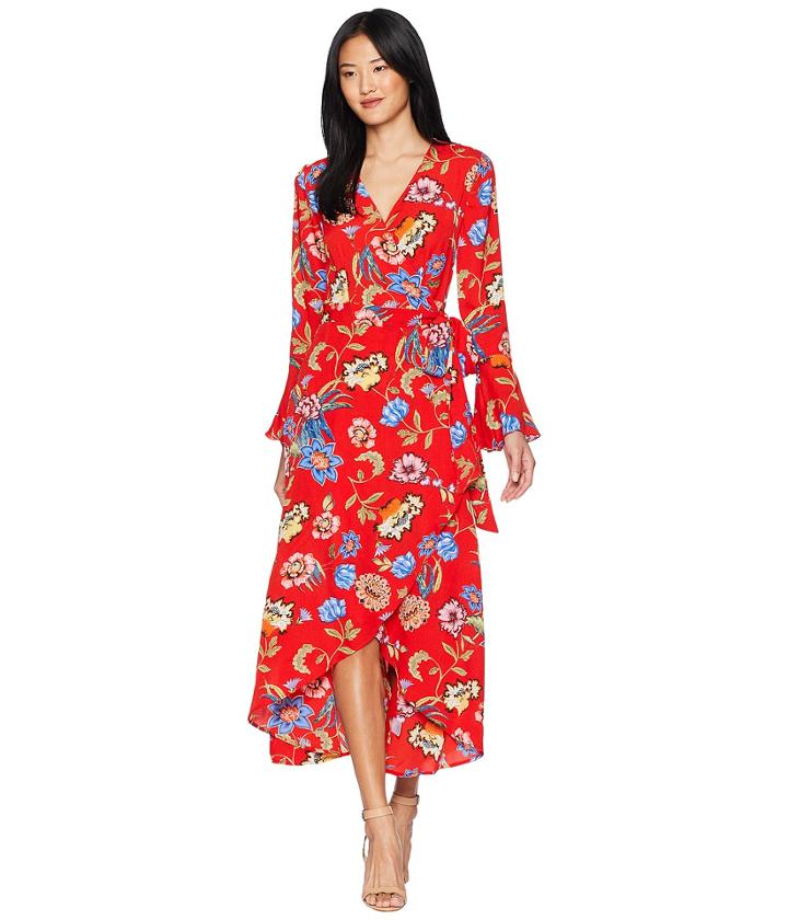 Romeo & Juliet Couture Bell Sleeve Wrap Maxi Dress (multi) Women's Dress