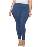 Hue Plus Size Eyelet Hem Cotton Skimmer (dark Wave) Women's Casual Pants