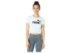 Puma Amplified Logo Cropped Tee (fair Aqua) Women's T Shirt