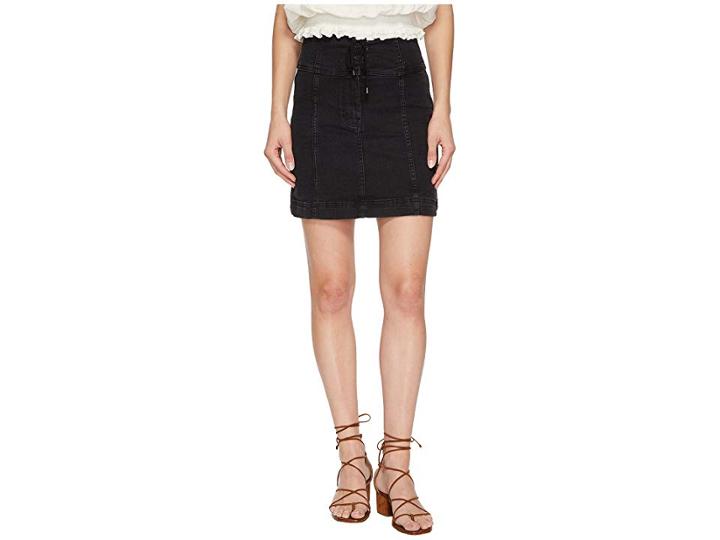 Free People Modern Femme Corset Mini Skirt (black) Women's Skirt