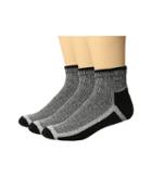 Hue Sport Quarter Top Socks 3-pair Pack (black Pack) Men's Quarter Length Socks Shoes